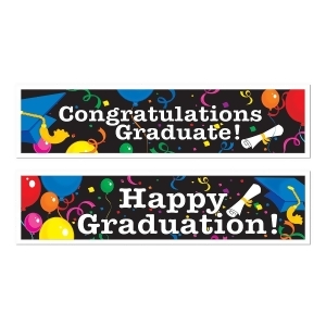 Club Pack of 12 Assorted Design Graduation Banners 5' - All