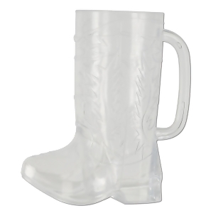 Club Pack of 12 Clear Country Western Cowboy Boot Party Mug Decorations 17oz - All