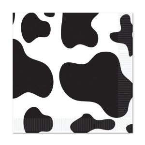 Club Pack of 192 Black and White Cow Print Disposable 2-Ply Party Luncheon Napkins - All