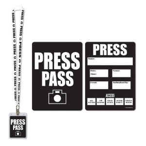 Pack of 12 Award Night Press Pass Cards with Matching Lanyard/Card Holder 25 - All
