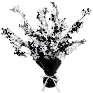Club Pack of 12 Skull Crossbones Black and White Centerpieces 15'' - All