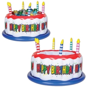 Pack of 6 Colorful Happy Birthday Inflatable Birthday Cake with Candles Drink Cooler 24 - All