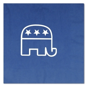 Club Pack of 192 Blue and White Republican 2-Ply Luncheon Napkins - All