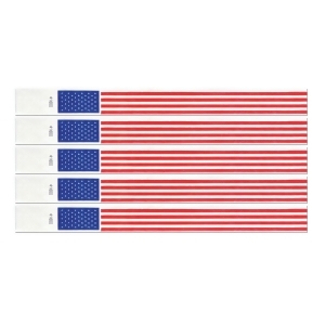 Club Pack of 600 Red White and Blue Patriotic Tyvek Party Wristbands 10 - All
