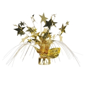 Club Pack of 12 Stars Cascading Foil Gold Gleam 'N Spray Centerpieces 11'' - All