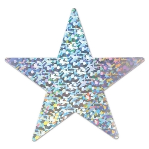 Club Pack of 72 Silver Prismatic Foil Star Party Cutout Decorations 5 - All
