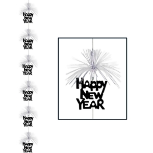 Club Pack of 12 Firework Stringer Happy New Year Party Decoration 7' - All
