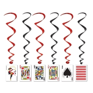 Club Pack of 30 Metallic Red and Black Playing Card Whirls Decorations 40 - All
