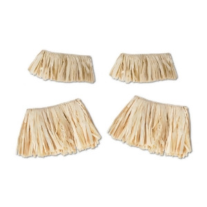 Pack of 48 Tropical Hawaiian Luau Natural Raffia Grass Arm and Leg Band Costume Ties - All