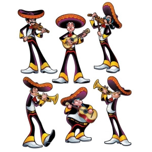 Pack of 72 Cinco de Mayo Fiesta Mexican Mariachi Band Party Cutout Decorations 16 - All
