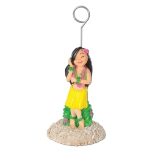 Pack of 6 Hula Girl Photo or Balloon Holder Party Decoration 6oz - All