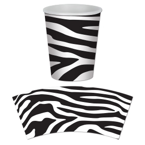 Club Pack of 96 Zebra Print Hot and Cold Beverage Cups 9 oz. - All