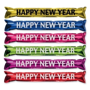 Club Pack of 24 Multi-Colored New Year's Eve Inflatable Make Some Noise Party Sticks 22 - All