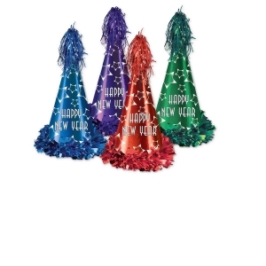 Club Pack of 25 Gem-Star Happy New Years Party Favor Hats - All
