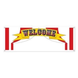 Pack of 12 Welcome Sign Circus Carnival Party Decoration Banners with Grommets 5' - All