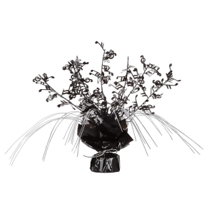 Club Pack of 12 Musical Notes Cascading Foil Black and Silver Gleam 'N Spray Centerpieces 11'' - All