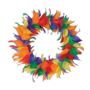 Pack of 6 Rainbow Colored Decorative Feather Wreath 12 - All