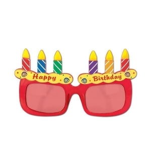 Pack of 6 Multi-Colored Birthday Cakes Fanci-Frame Eyeglass Party Favor Costume Accessories - All