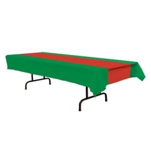 Club Pack of 12 Red and Green Rectangle Tablecover 54 x 108 - All