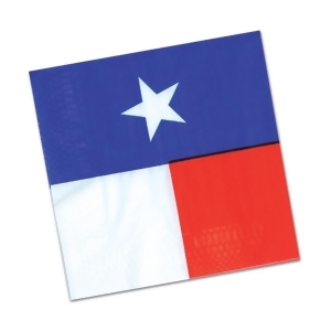 Club Pack of 192 Blue Red and White Texas Star Disposable 2-Ply Beverage Napkins - All