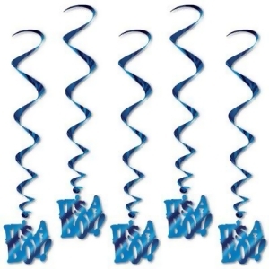 Pack of 30 Blue It's a Boy Metallic Spiral Hanging New Baby Shower Party Decoration Whirls 36 - All
