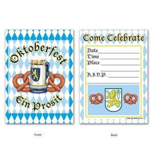Club Pack of 96 Multi-Colored Come Celebrate German Oktoberfest Party Invitations 5.5 - All