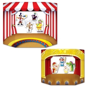 Club Pack of 6 Double Sided Puppet Show and Theater Stand-Up Photo Prop Decorations 3' - All