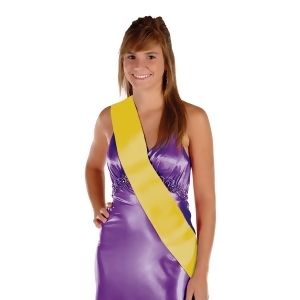 Pack of 6 Blank Customizable Yellow Satin Sashes 33 - All