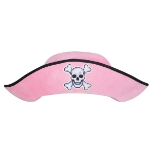 Club Pack of 12 Adult Pink Felt Pirate Hat with Skull and Crossbones One Size - All