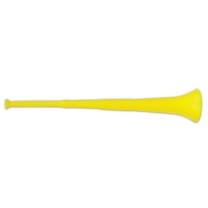 Club Pack of 12 Festive Yellow Collapsible Stadium Horn Party Favors 28.5 - All