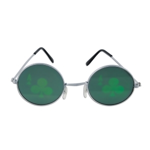 Pack of 6 Green and Silver Casino Club Fanci-Frame Eyeglass Party Favor Costume Accessories - All