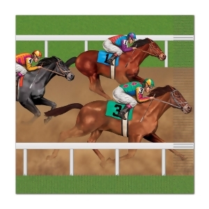 Club Pack of 192 Multi-Colored Horse Racing Party Disposable 2-Ply Luncheon Napkins - All