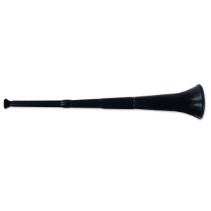 Club Pack of 12 Festive Black Collapsible Stadium Horn Party Favors 28.5 - All