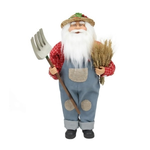 18 Country Heritage Santa Claus Holding a Sheaf of Wheat Christmas Decoration - All