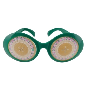 Pack of 6 Multi-Colored Roulette Wheel Fanci-Frame Eyeglass Party Favor Costume Accessories - All
