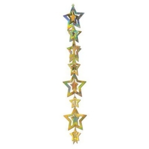 Pack of 12 3-D Gold Prismatic Foil Interlocking Star Garland Party Decorations 40 - All