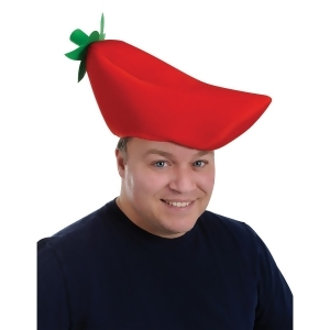 Club Pack of 12 Plush Red Chili Pepper Party Hats One Size - All
