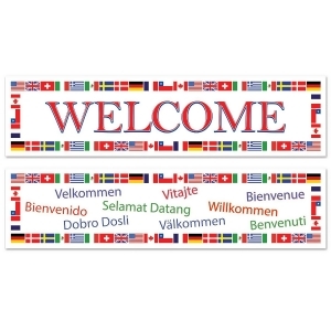 Club Pack of 12 Assorted Design Colorful International Party Banners - All