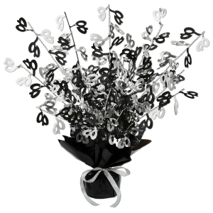 Club Pack of 12 ''40'' Black and Silver Gleam 'N Burst Centerpieces 15 - All