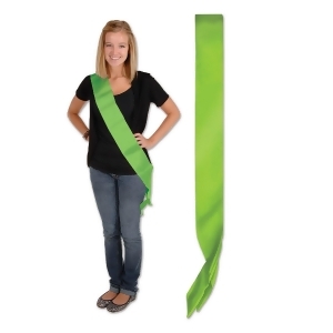 Pack of 6 Blank Customizable Lime Green Satin Sashes 33 - All