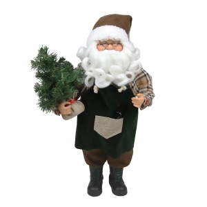 18 Gardening Santa Claus with Pine Tree Christmas Tabletop Decoration - All