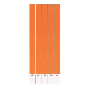 Club Pack of 600 Solid Orange 10 Tyvek Party Wristbands - All