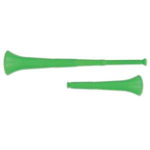 Club Pack of 12 Festive Green Collapsible Stadium Horn Party Favors 28.5 - All