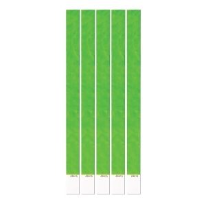 Club Pack of 600 Neon Green 10 Tyvek Party Wristbands - All
