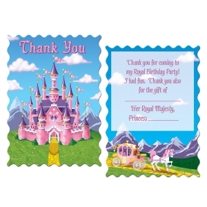 Club Pack of 96 Pink Purple Multi Colored Princess Party Thank You Notes 5.5 - All