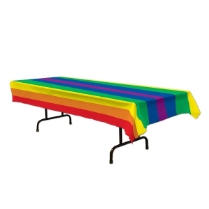 Club Pack of 12 Rainbow Rectangle Tablecovers 54 x 108 - All