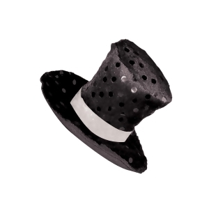 Club Pack of 12 Black Top Hat Hair Clip Party Favor Costume Accessories - All