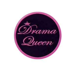 Club Pack of 12 Pink and Black Drama Queen Button Party Favors 3.5 - All