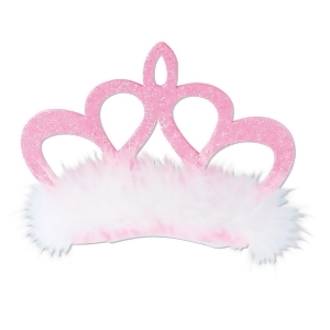 Club Pack of 12 Pink and White Princess Crown Hair Clip Party Favor Costume Accessories - All