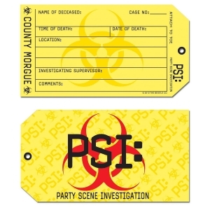 Club Pack of Yellow Psi Toe Tag Invitations 5.5 - All